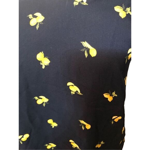 Banana Republic navy blue lemon novelty print dress camisole adjustable spaghett - Picture 6 of 10